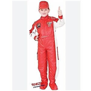 VeneziaNo Vintage Leather Racing Driver Halloween Costume‎ Jumpsuit Hat Gloves
